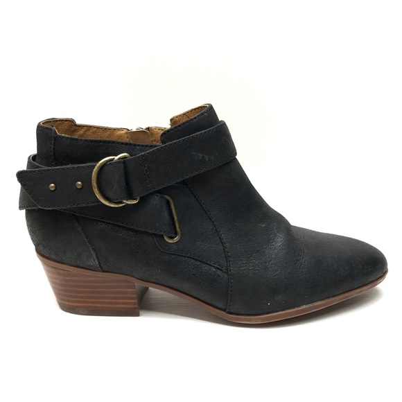 Clarks Shoes - CLARKS Indigo Black Leather Ankle Boots 7.5